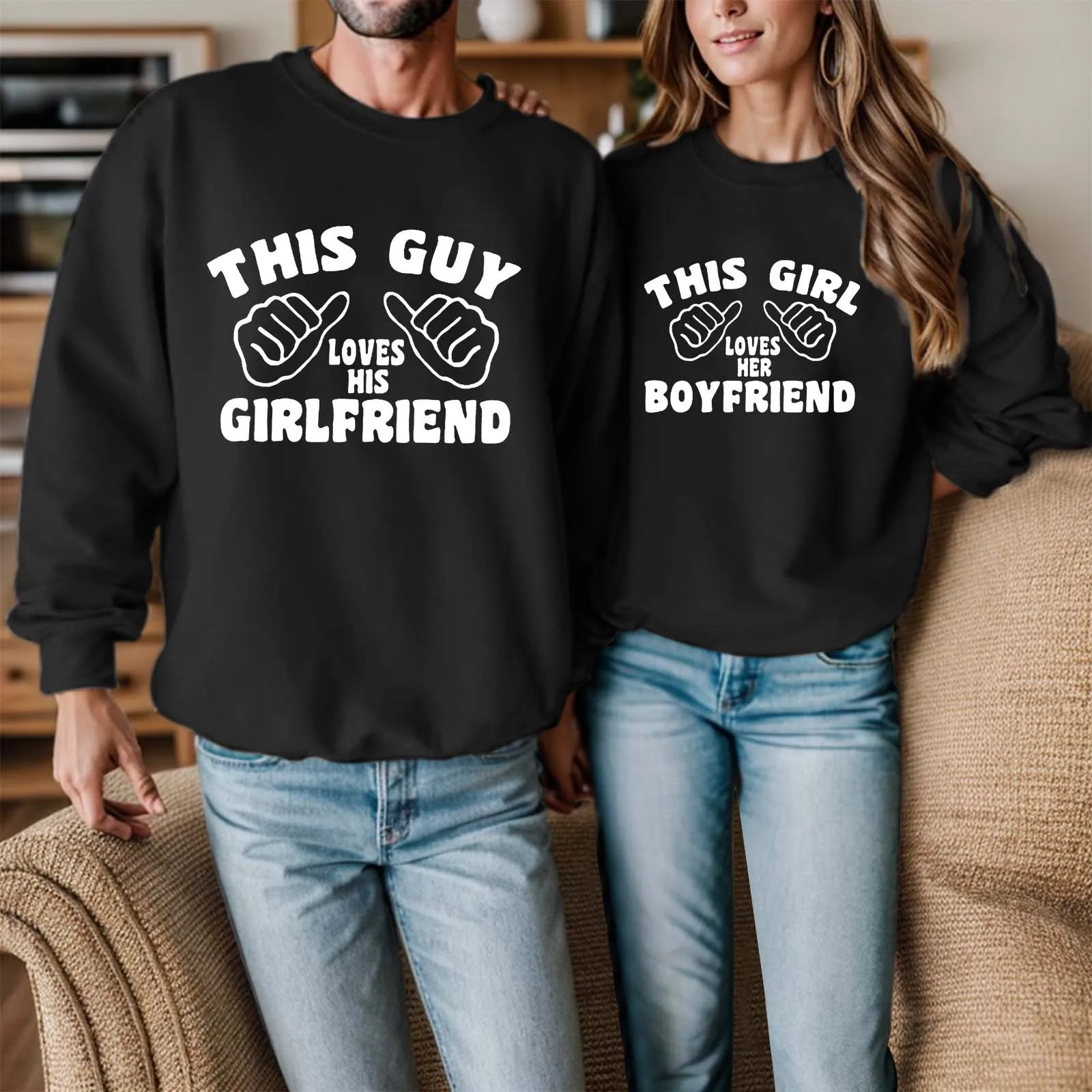 

Couple's Casual And Sports Style Hoodie With Valentine's Day Letters Print For Lovers (for Men) Mens Sweatshirt Hoodies