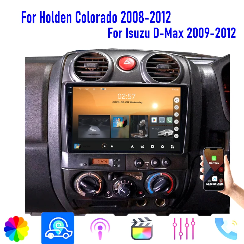 

GPS 9" For Holden Colorado 2008-2012 Car Radio Head Unit Carplay Apple Android 15 Auto Multimedia Player 4-64GB WIFI BT Canbus