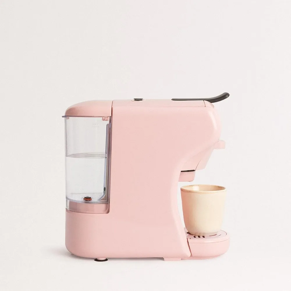 CREATE / POTTS / Cafetera multicápsula Express y Cafe molido Rosa / 19 bar، قابل للبرمجة، ligera y compacta، tanque 600ml، Sistem
