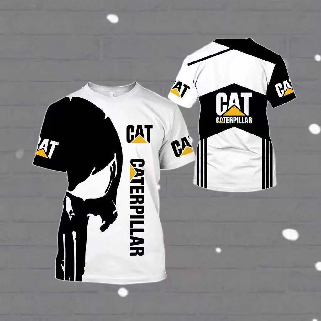 CAT excavator Carter logo short sleeved machinery heavy industry peripheral T-shirt men's and women's casual excavator short sle