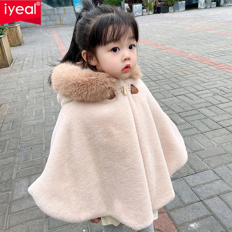 

IYEAL Baby Girl's Shawl Cloak Baby's Plush Cloak Jacket Thickened Children's Cloak Warm Top Plush Jacket