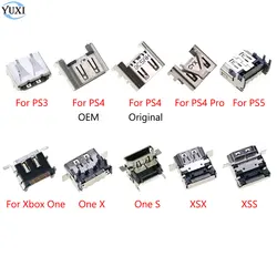 YuXi 1 Piece For Xbox One Series X S HDMI-compatible Port Socket Interface Connector Replacement For PS5 PS4 Pro PS3 Slim 3K 4K