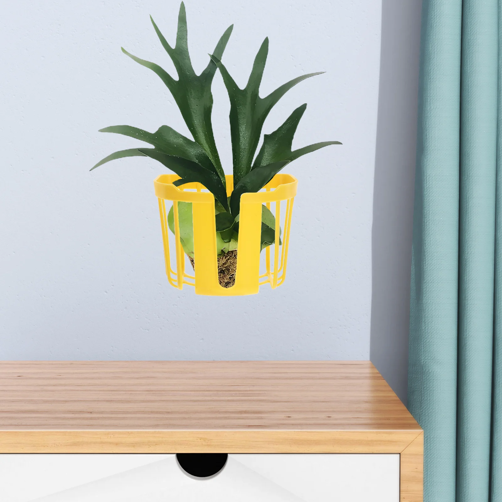 8 قطعة سلال نبات السرخس المثبتة على الحائط لحديقة الشرفة داخلي في الهواء الطلق توفير المساحة معلقة أواني الزهور سياج درابزين بلاستيكي