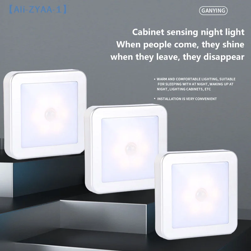 

【ZYAA-1】Motion Controlled Human Body Sensor LED Night Light Smart Battery Operated For Baby Room Hallway Pathway Home Light