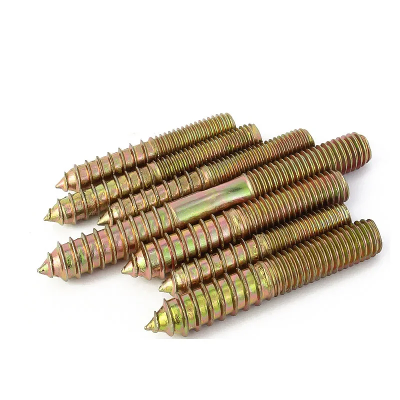 1~5pcs M6 M8 M10 Hanger Bolt Wood To Metal Dowels Double Ended Furniture Fixing Self Tapping Screws Wood Thread Stud