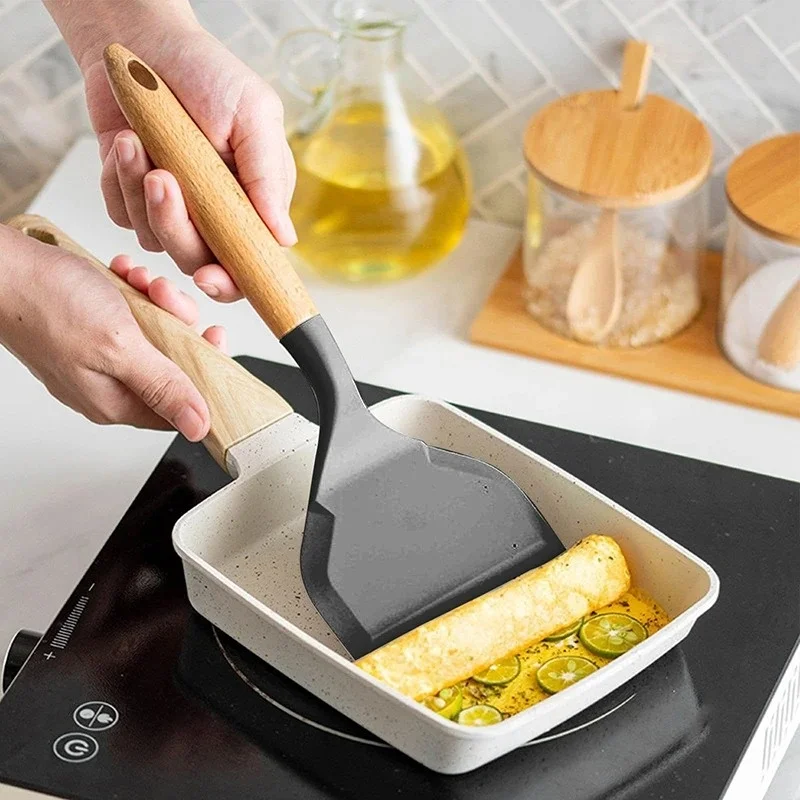 Food Grade Silicone Cooking Utensils Tamagoyaki Spatula Beef Meat Egg Kitchen Spatula Pizza Shovel Cooking Tools Kitchenware