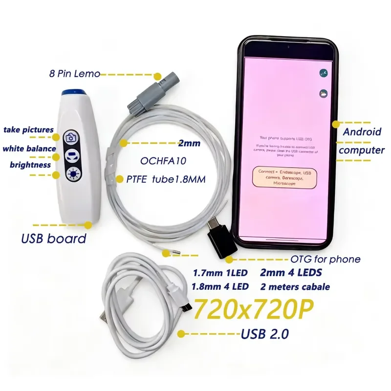 AP08 for OCHFA10 Compact Camera Module Full HD 720P CMOS Sensor USB Camera with Decoder Board Digital Borescope 2mm