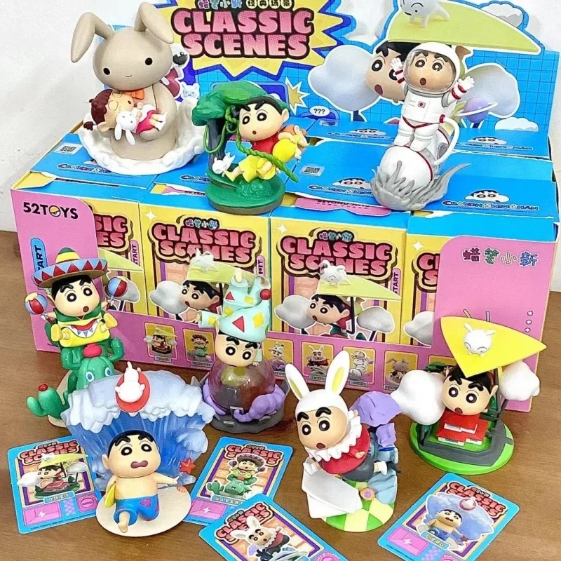

52toys Crayon Shin-Chan Classic Scenes Series Blind Box Cute Anime Characters Collectible Toy Desktop Decoration Periphery Gifts