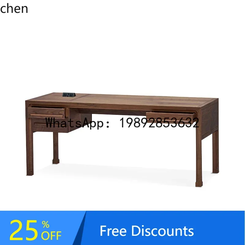 LYY  new Chinese solid wood boss desk Zen desk President's office furniture