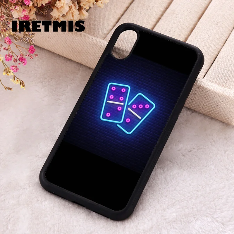 Iretmis Phone Cover Case For iPhone X XS Max XR 11 12 13 PRO MINI 14 15 16 Plus Rubber Silicone Domino