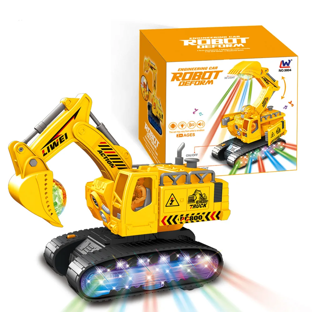 Electric Excavator Toy Robot Engineering Deformation Car Robots Toys For Children Boy toys Gift