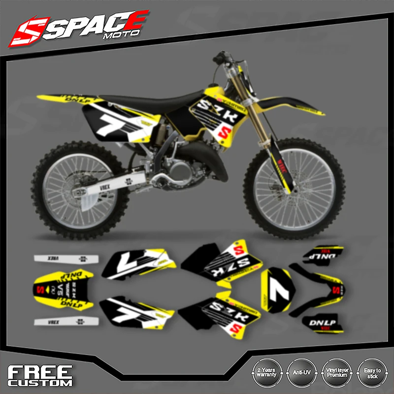 الفضاء ل SUKUZI RM125 -250 2001 2002 2003 2004 2005 2006-2012 مخصص دراجة نارية الرسومات خلفية الشارات ملصقات أطقم 002