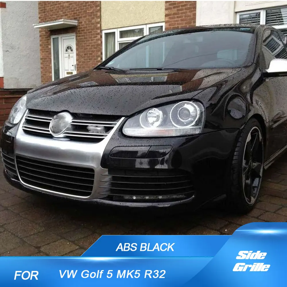 

Для Golf 5 R32 ABS черный передний бампер сетчатая решетка для Volkswagen VW Golf 5 MK5 R32 2005-2009 решетки боковых противотуманных фар
