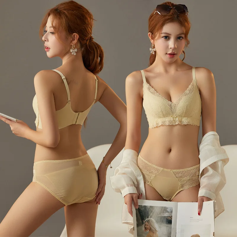 

Сексуальный комплект с бюстгальтером пуш-ап с мягкой подкладкой на косточках, регулируемый комплект с бюстгальтером с защитой от провисания, небольшой бюст, подчеркивающее нижнее белье для женщин