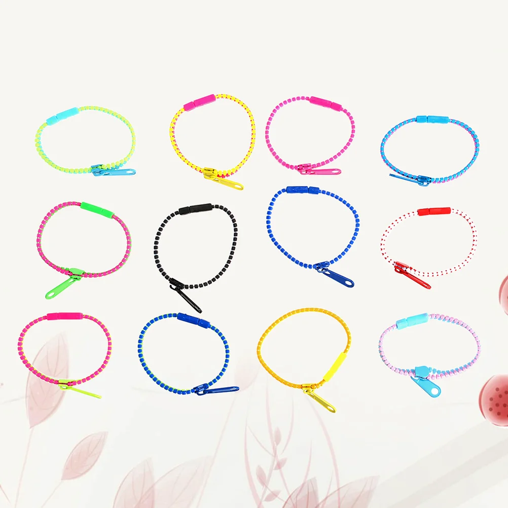 

20Pcs Dual Tone Bracelet Kit Birthday Party Favor Children Gift Set Anti Stress Handcraft Fun Zipper Lace Wristband