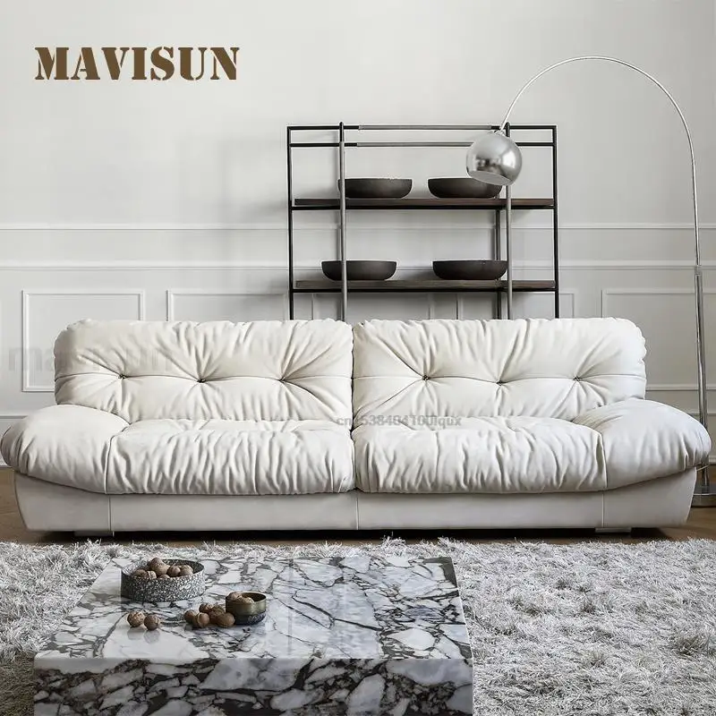 High-End Furniture Simple Cloud Couch In White Designer Large Apartment Furniture Italian Style 3-person Sofas For Living Room