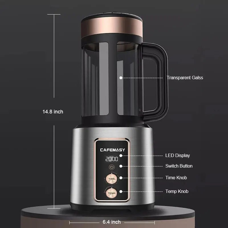 220V Home Coffee Roaster Machine Electric Household Espresso Bean Roaster Temperature Control Coffee Roasting Equipment