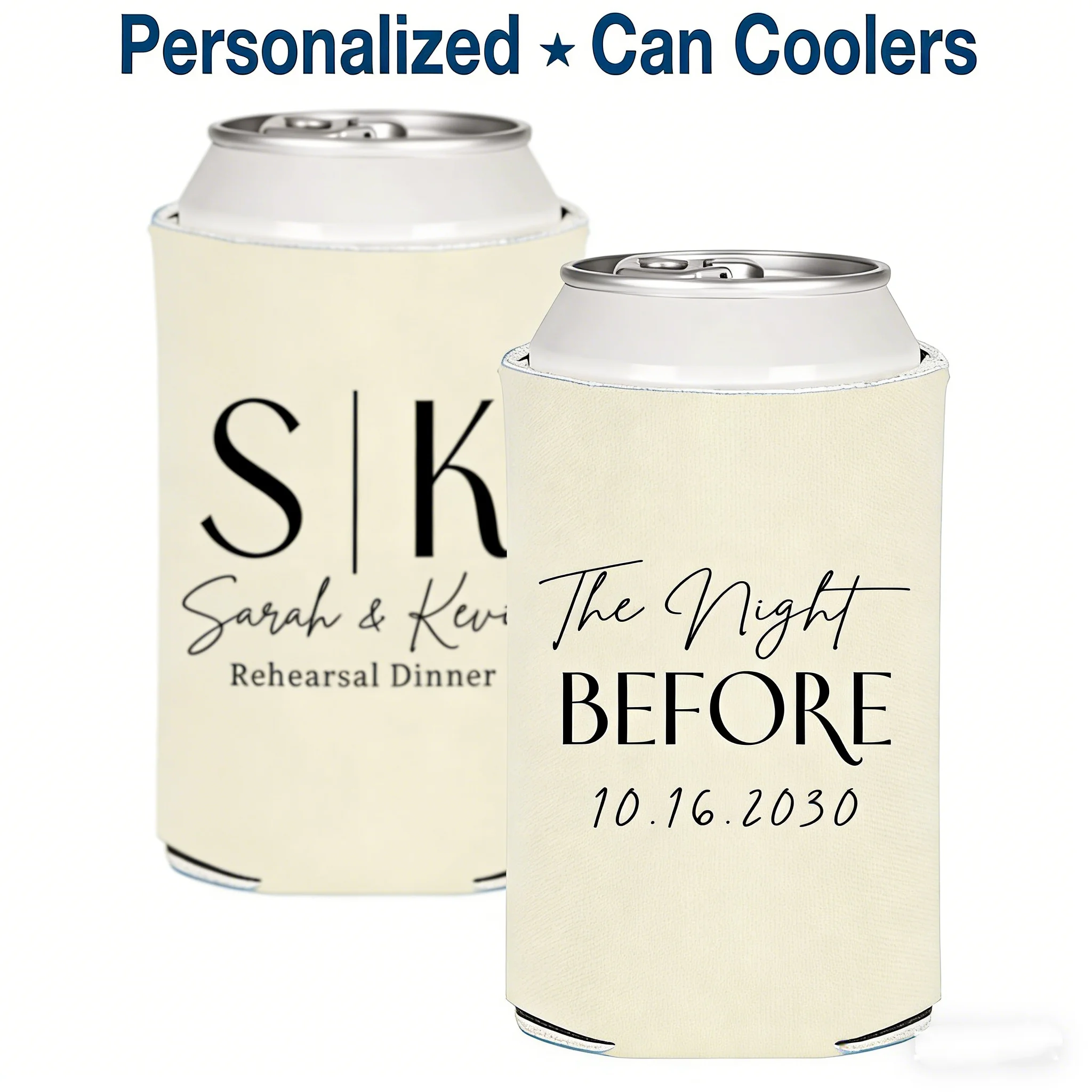 

10/20/30 шт. персонализированных охладителей для банкетных стаканов с надписью "The Night Before" для свадебных подарков