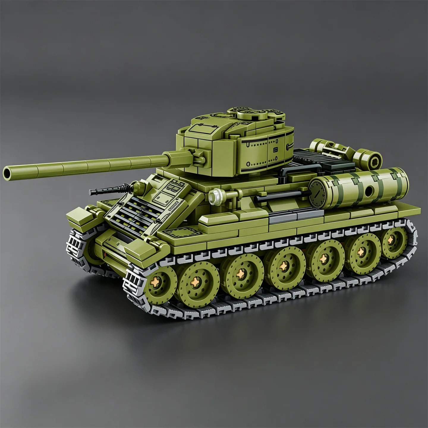 MOC Figurine T-34 Mittelschwerer Panzer Bausteine: Sowjetischer Challenger Mk.1 Panzermodell Spielzeug Kettenfahrzeug