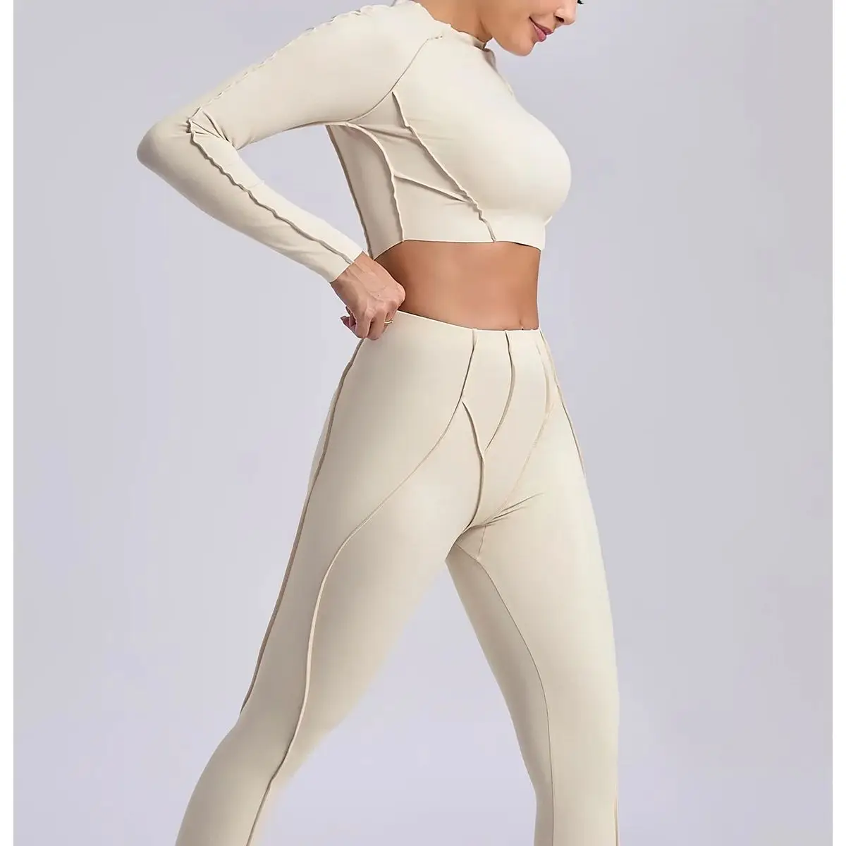 

Yoga Set Workout Tracksuits 2 PCS Gym Clothes Yoga Suit Sexy Women Fitness Set Outdoors Running Sports Long Sleeved Gym Leggings