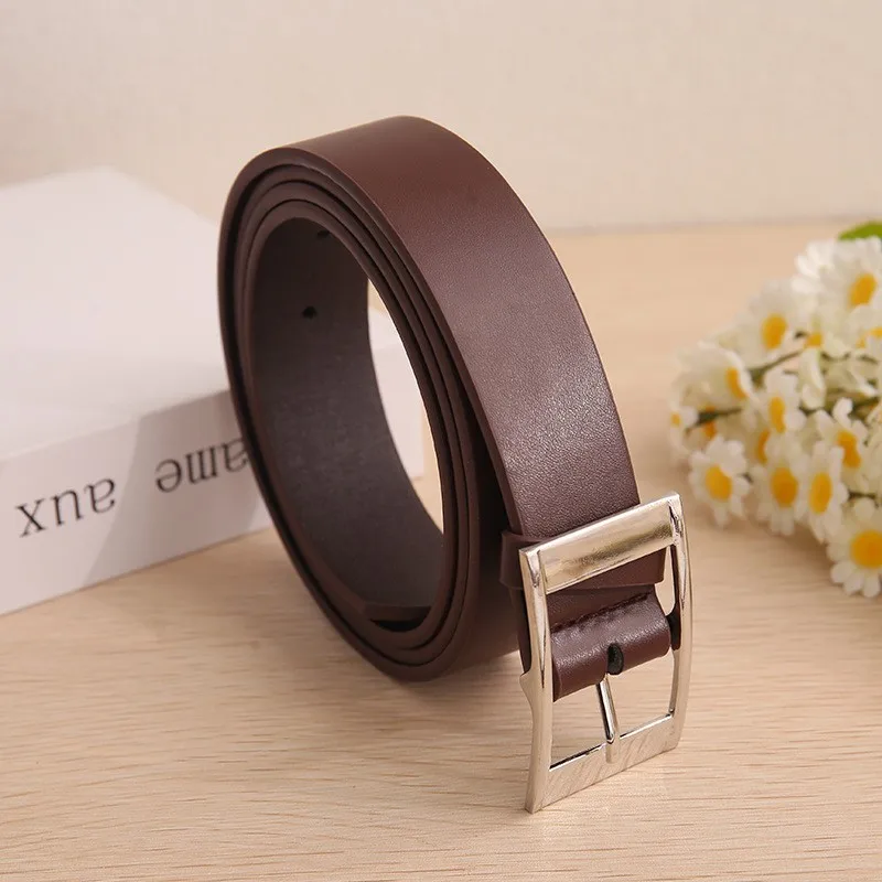 New men's metal pin buckle belt, trendy, casual, simple waistband, versatile, silver buckle decoration, jeans belt for men