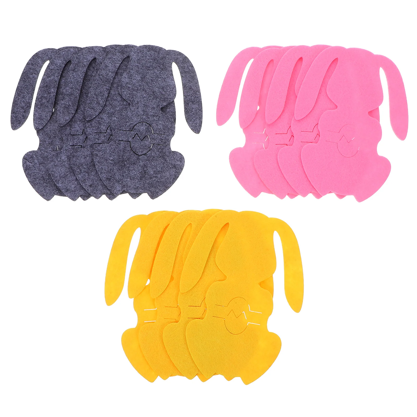 

12Pcs Bunny Placemats for Easter Tableware Felt Drink Coasters Absorbent Noise Reducing Spring Dining Mats Holiday Party Decor