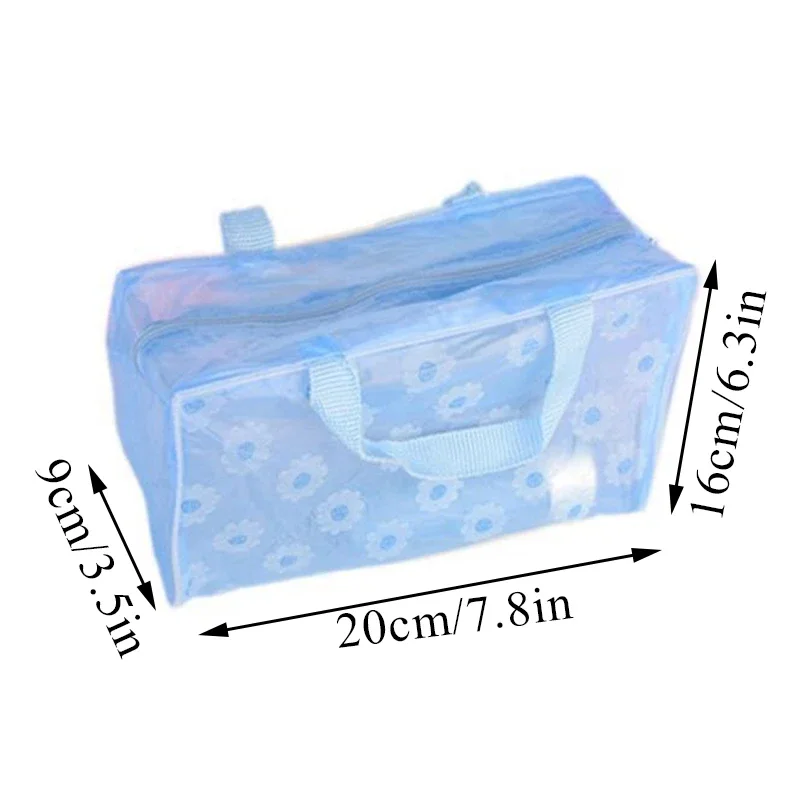 Useful Multifunctional Floral Waterproof Storage Bag Make Up Bag New Women PVC Zipper Toiletry Transparent Travel Cosmetic Bag