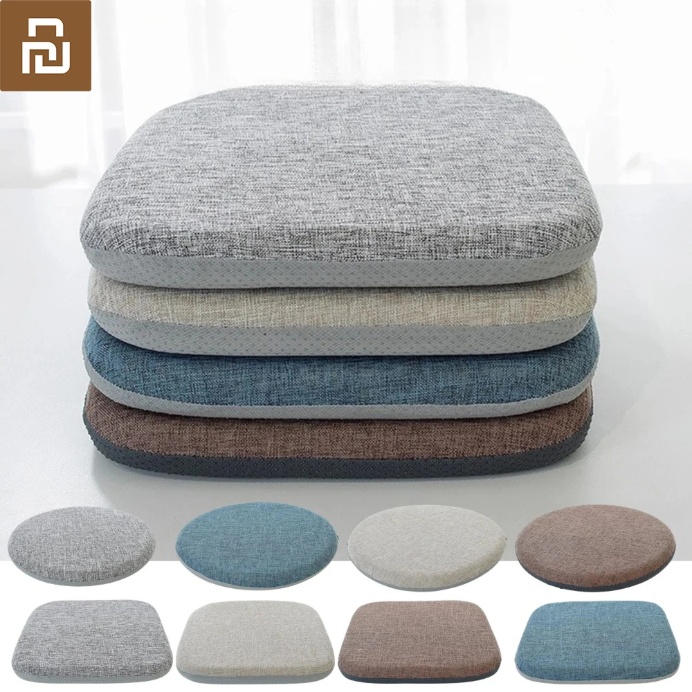 

Круглая подушка из пены с эффектом памяти Youpin с медленным отскоком, нескользящая и удобная, подходит для автомобилей, офисов, ресторанов и стульев для учебы