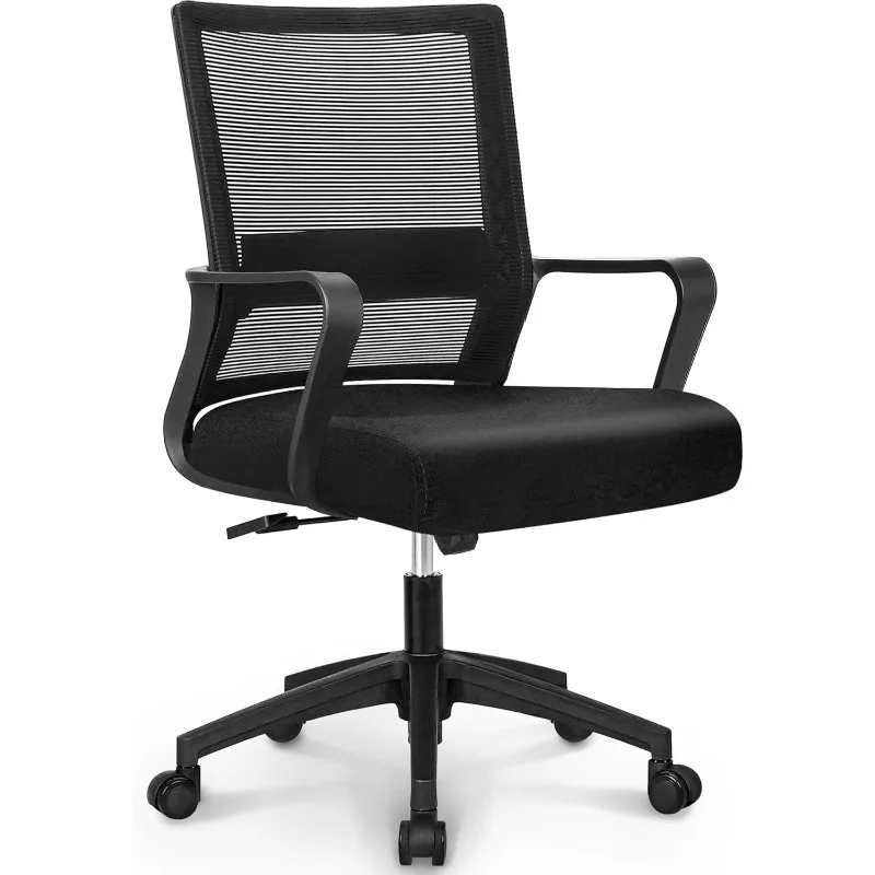 Office Chair Ergonomic Desk Chair Mid Back Mesh with Lumbar Support Comfortable Cushion Swivel Adjustable Height