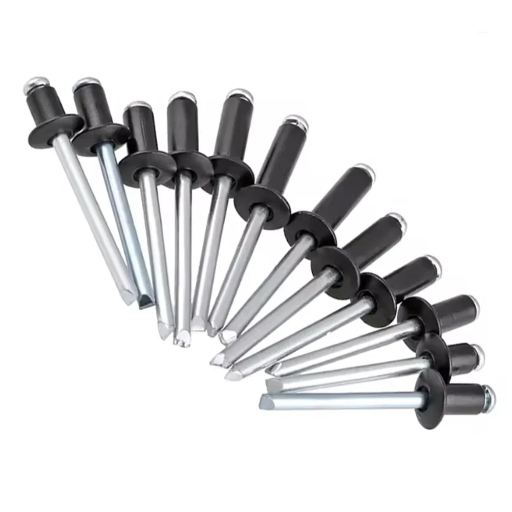 Blind Pop Rivet Aluminium Alloy M2.4 M2.8 M3.2 M4 M5 Black Round Head Exhaust Rivets Pull Nail Fasteners Length 4/5/6/8/10-25mm