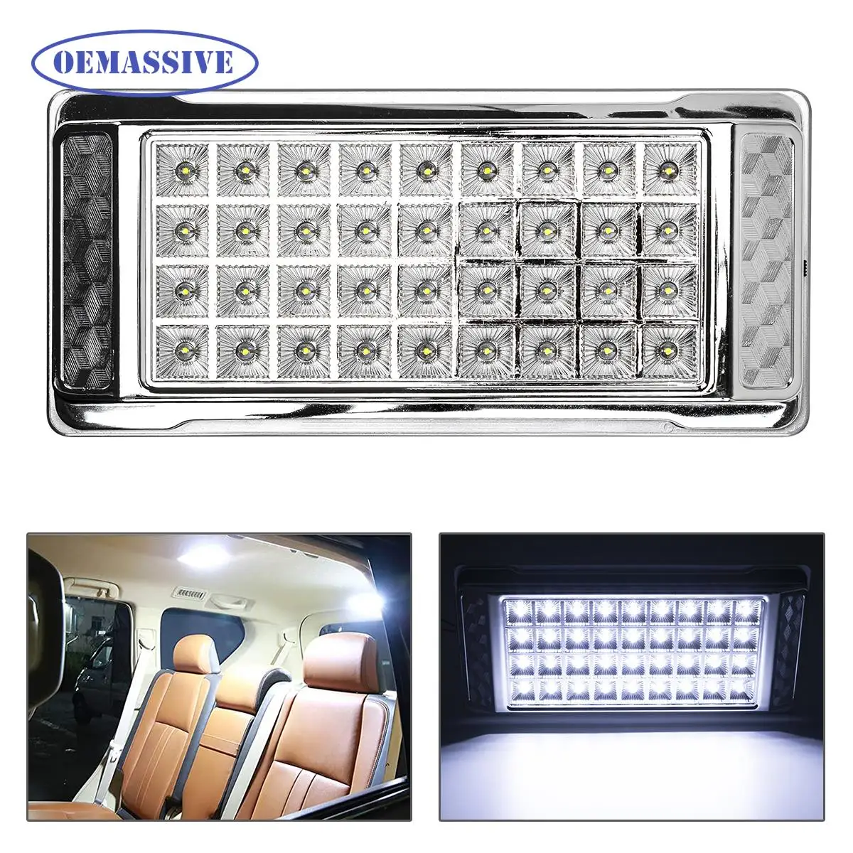 

OEMASSIVE 12V 36 LED Car Lights White Bar Lamp Roof Bulb Light Van Boat Caravan Lorry Truck Camper Reading Lamp Indoor Ceiling