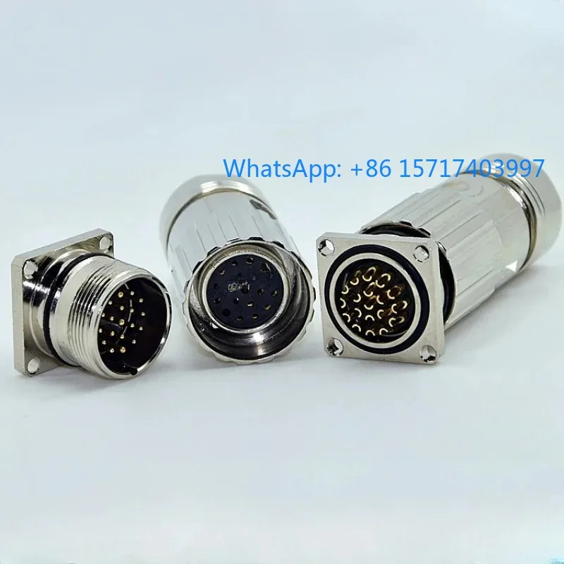 1-個-m23-コネクタ-6、8、12、17、19-ピンオスとメス、ピンホールサーボモーターエンコーダーソケットプラグ