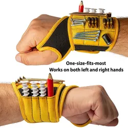 Magnetic Wristband with Strong Magnets Holds Nails, Drill Bit. Gift for Father, Boyfriend. Belt Screw Holder Tool Storage Wrist