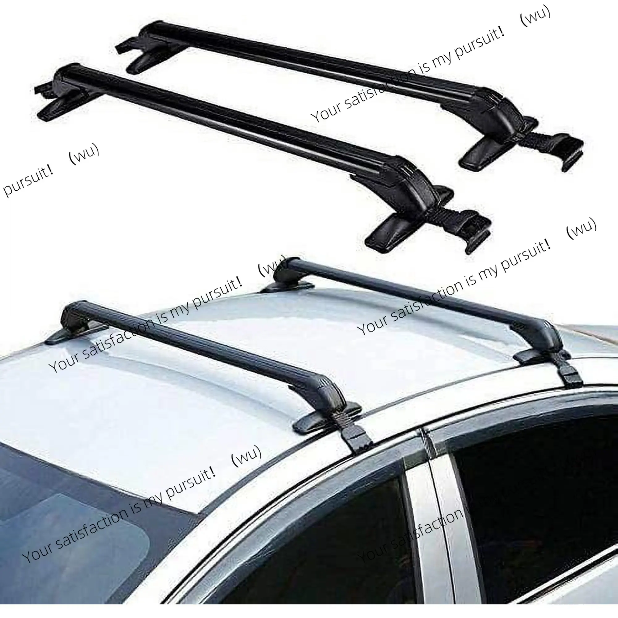 

2Pcs Car Top Luggage Rack Car Roof Lockable Luggage Cross Bars Carrier 1m Aluminum Roof Racks Universal Use for 4 or 5 Door Cars