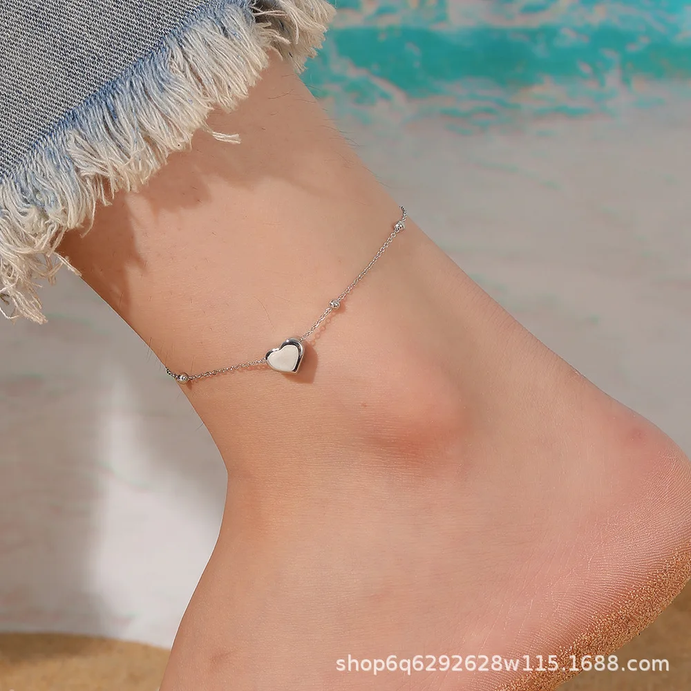 Gold Heart Jewelry Set for Women Layered Necklace Bracelet Anklet Combo Valentine Gifts for Her