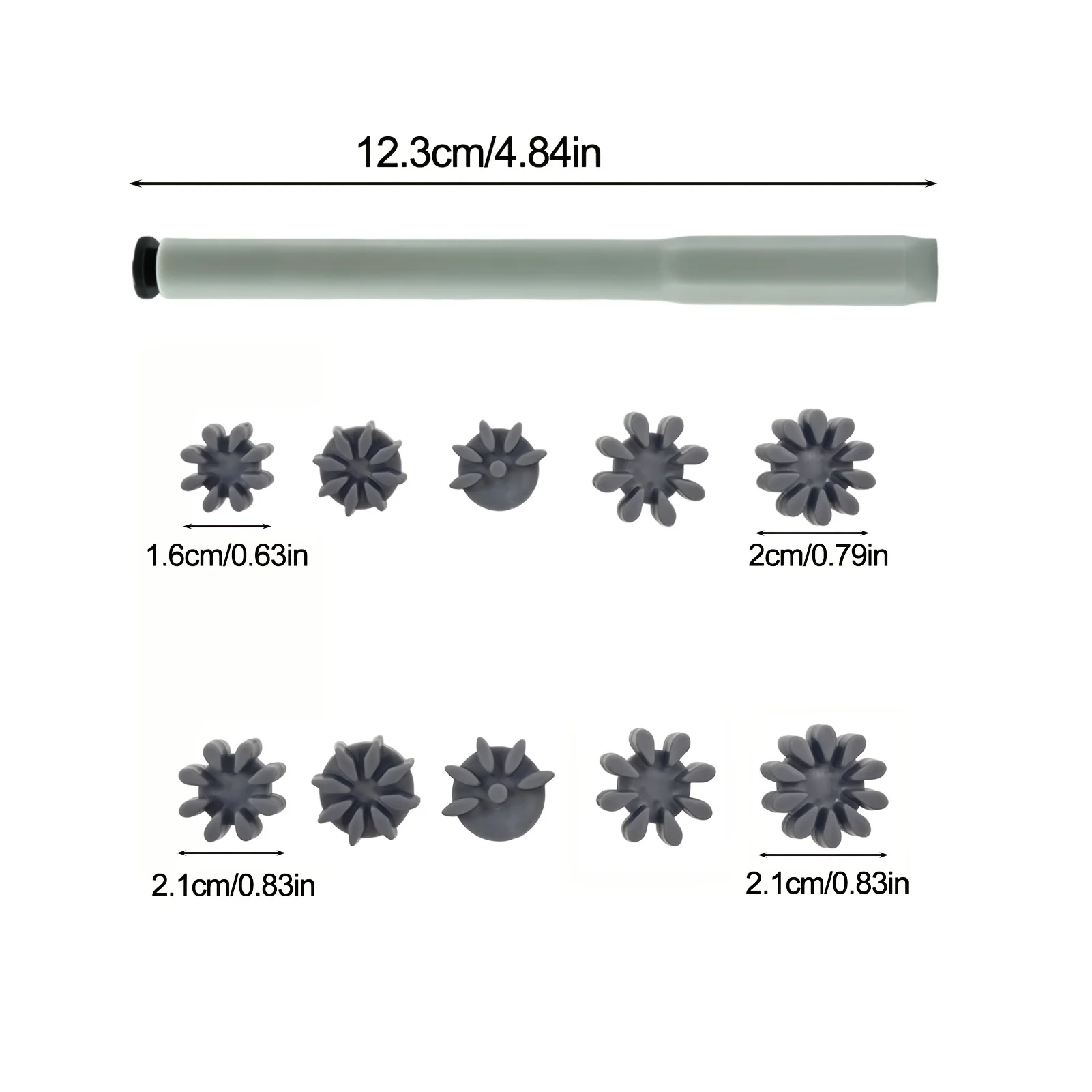 Petal-shaped mandala stamping Dot Painting Tools Set, including 10 stamp heads and two stamping pens; interchangeable stamping
