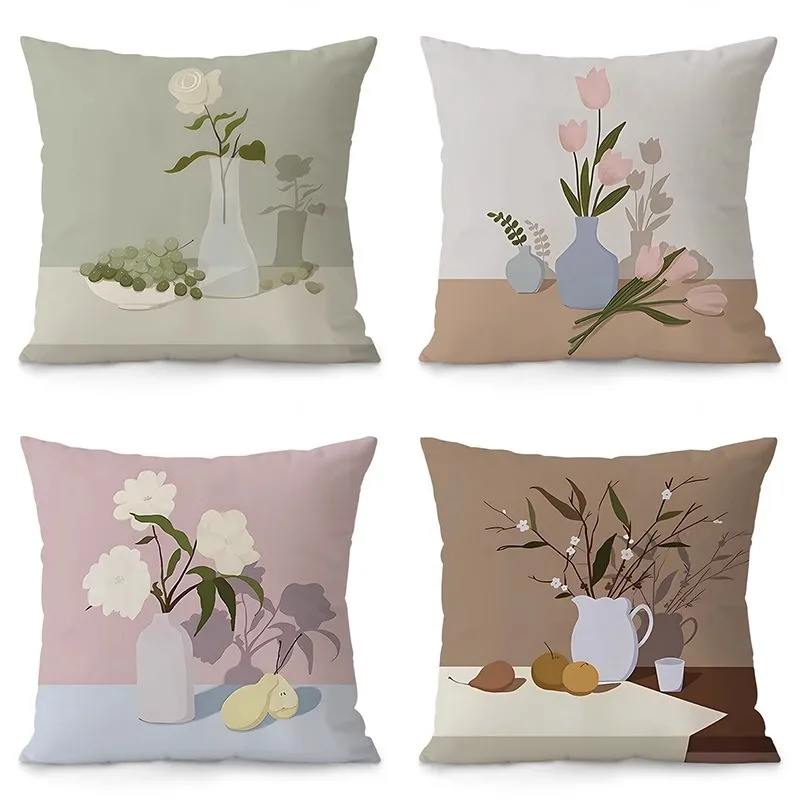 

Simple Illustration Pillowcase Dormitory Decoration Office Living Room Sofa Home Pillowcase