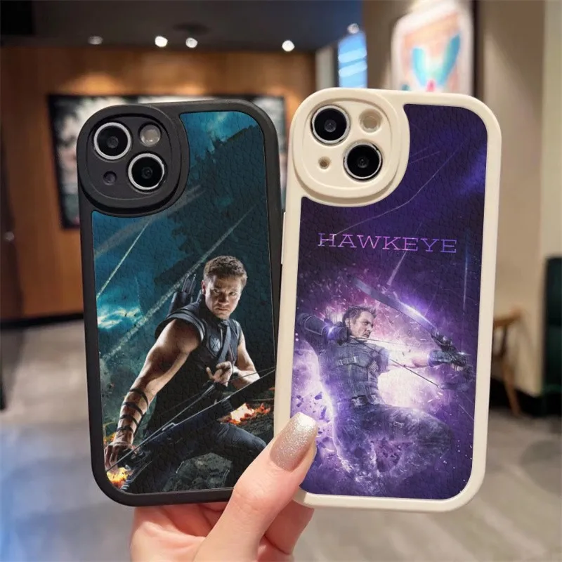 Hawkeye Phone Case For Iphone 15 14 Pro Max 13 12 11 Mini X Xr Xs 8 7 Puls Lambskin Silicone Cover