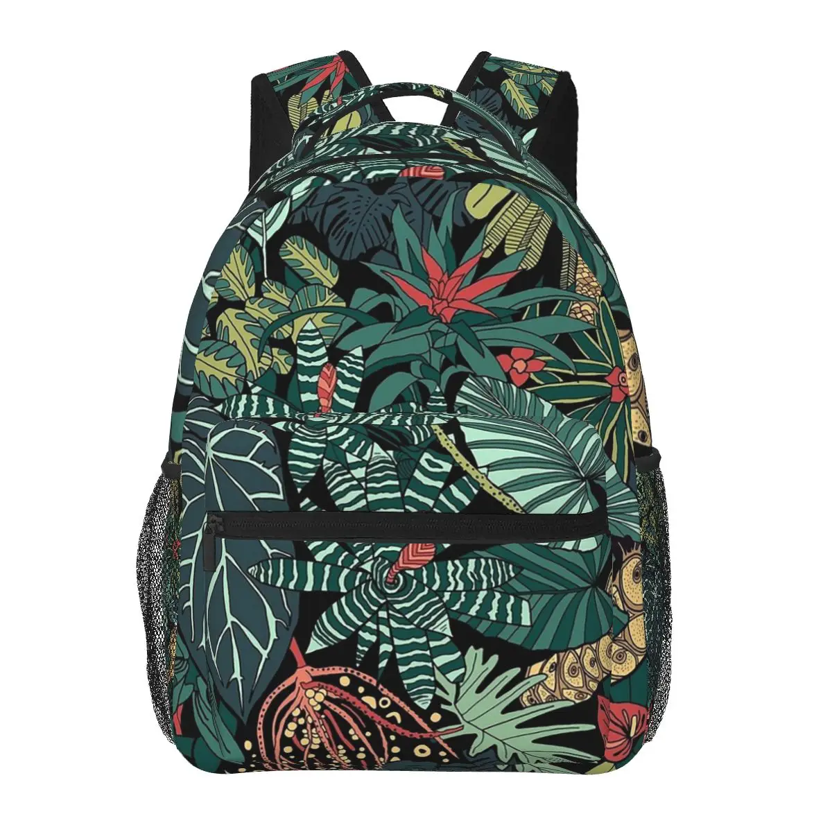 Jungle Leaves Pattern Tropical Rainforest Backpacks Boys Girls Bookbag Students School Bags Cartoon Travel Rucksack Shoulder Bag