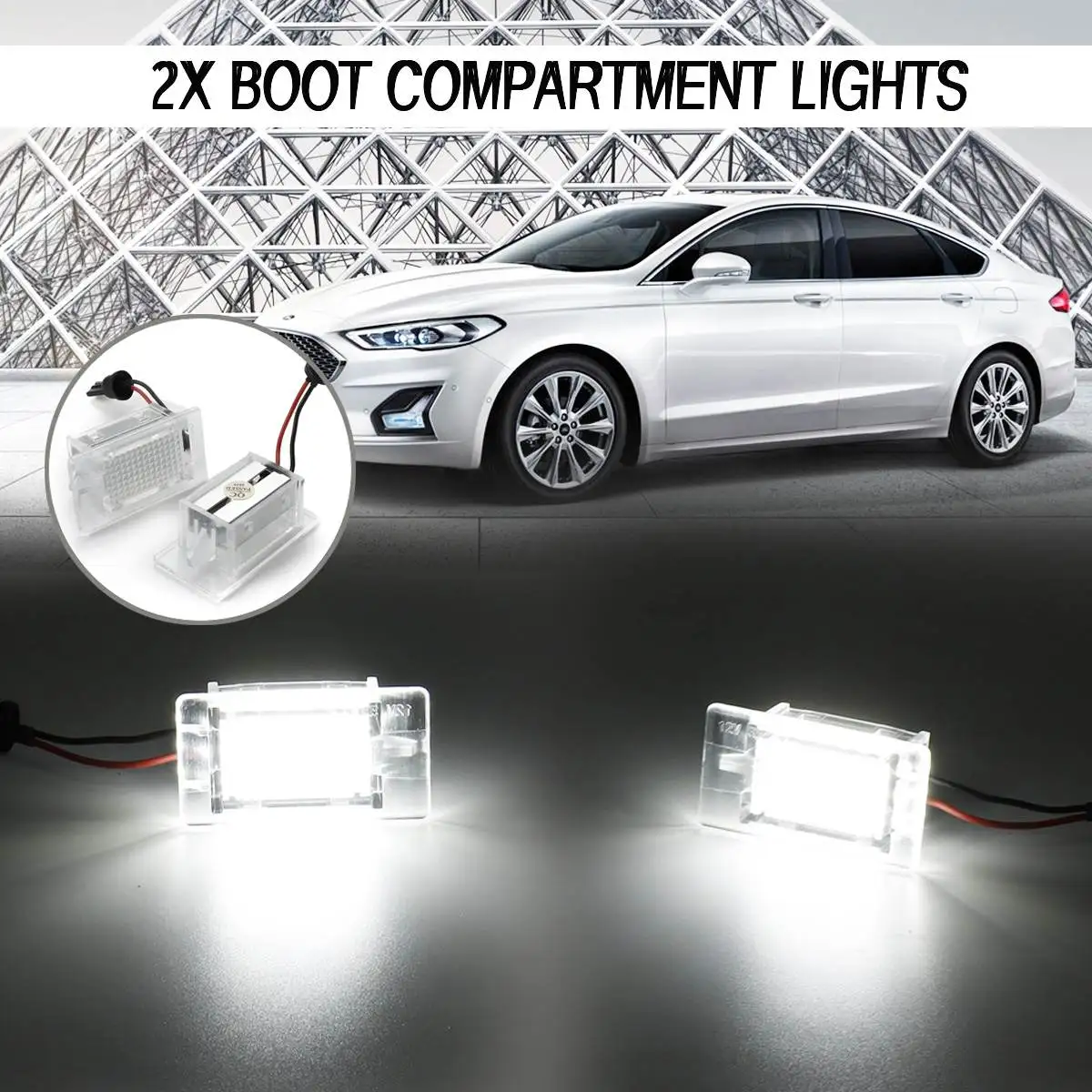 2x Compartment Lights Door Interior Boot Storage LED Light Car Door Lamp For Ford Focus MK2 Cabriolet For Fiesta Escort B-Max