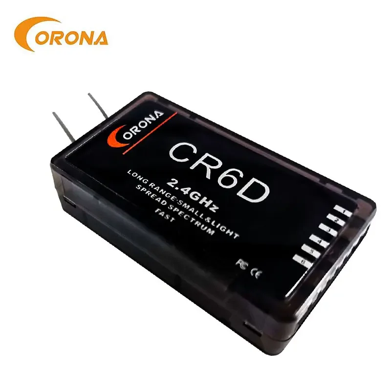 Receptor CR6D 2,4 Ghz 6CH (V2 DSSS) Compatible con CT8Z/CT8J/CT8F para helicópteros de avión aéreo RC, Drones de ala CarFix