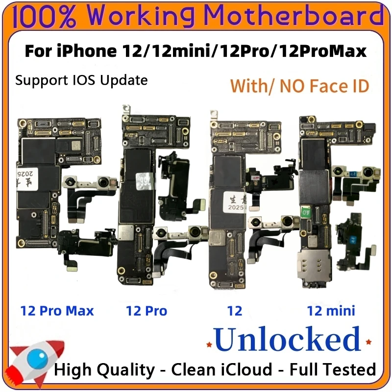 Unlocked Mainboard for iPhone 12 pro Max Motherboard with Face ID