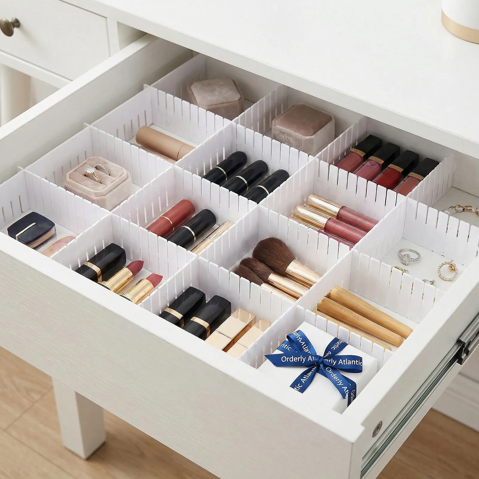 

34Pcs Multipurpose Drawer Partition Kit PP Separation Combination Organizer for Jewelry Cosmetics Wires Home Space