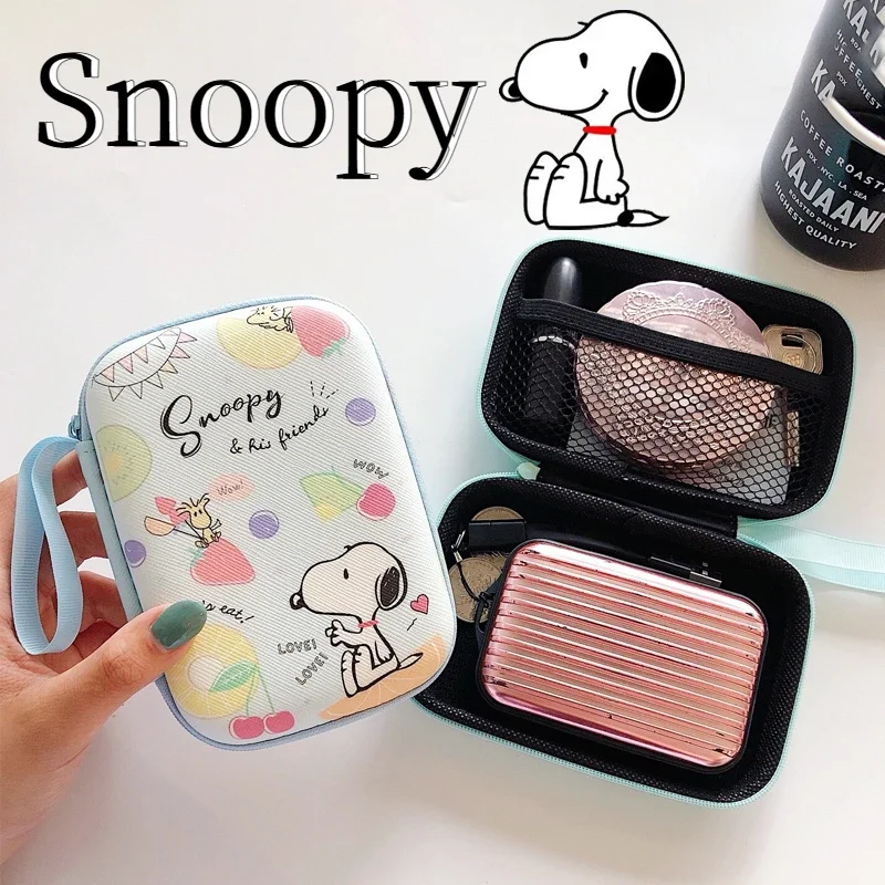 Snoopy Data Cable Storage Bags Cartoon Travel Portable Earphone Organizer USB Hard Disk Protection Bag Digital Gadget Carry Case