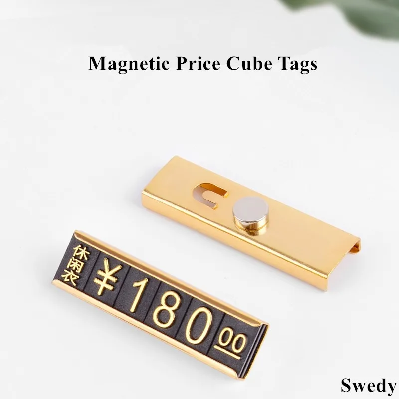 5 Sets Magnetic Adjustable Dollar Euro Currency Cloth Pricing Cube Tags Digital Price Label Sign Holder Display Stand