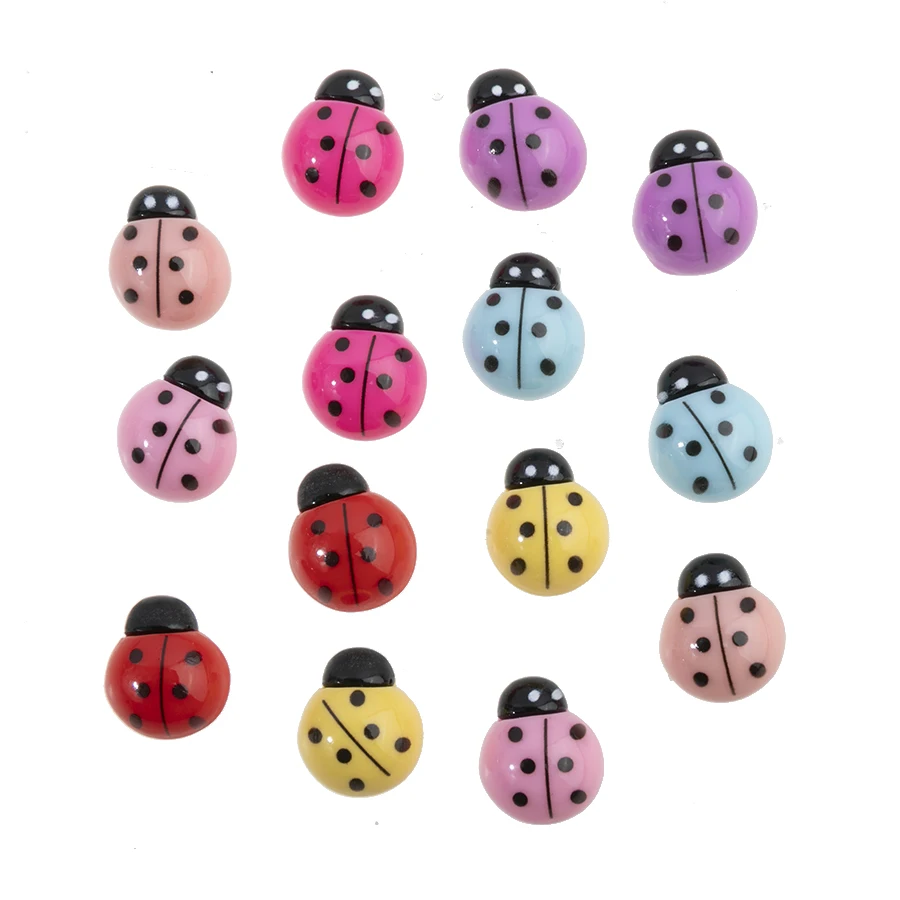 10pcs Resin Beetle Ladybug Simulation Resin Patches DIY Crafts Patch Accessories Potted Desktop Ornaments Jewelry Accessories