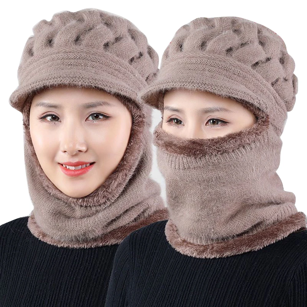 محبوك وشاح قبعة متماسكة إيرفلاب قبعة الصوف بطانة قطعة واحدة تصميم تنفس لينة ومريحة للنساء لهدية عيد الميلاد #2