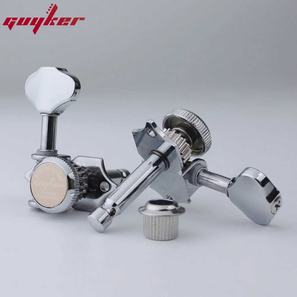 NEW Vintage 1:16 Open Gear Locking Tuner Pegs Gear Butterbean Guitar Tuners Nickel color