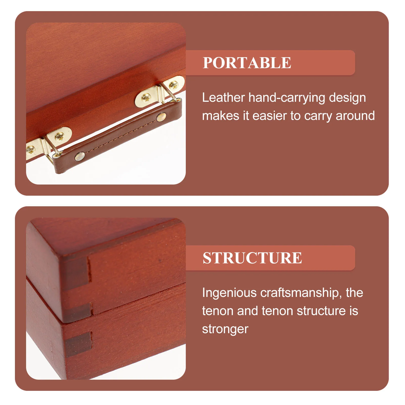 

Wooden Paint Box For Artists Oil Painting Tool Storage Case Locking Clasps Durable Handle Portable Watercolor Organizer