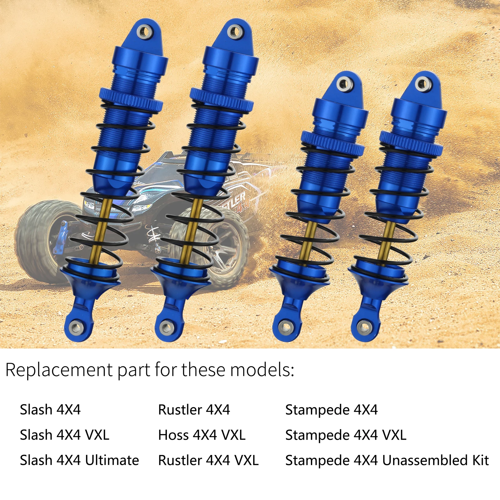 Amortyzator przedni i tylny do RC 4WD 1/10 Traxxas Slash, Stampede Hoss, Rustler, Nitro Slash Części zamienne 7461